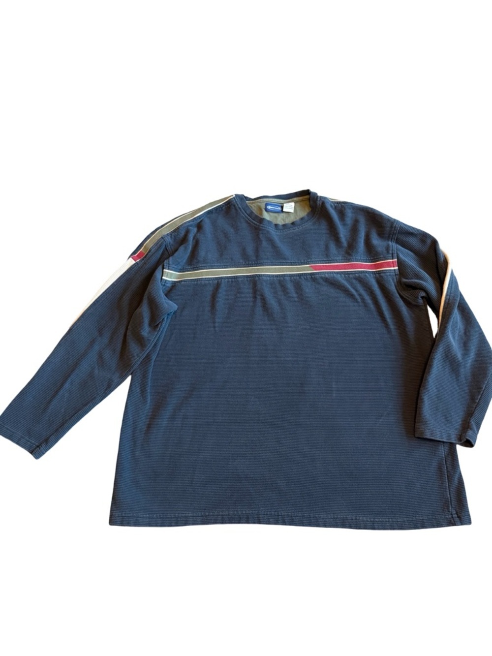 Sideout Navy Blue Ribbed Stripe Sweater Y2k Retro 90s 00s Pullover Size XL Men's